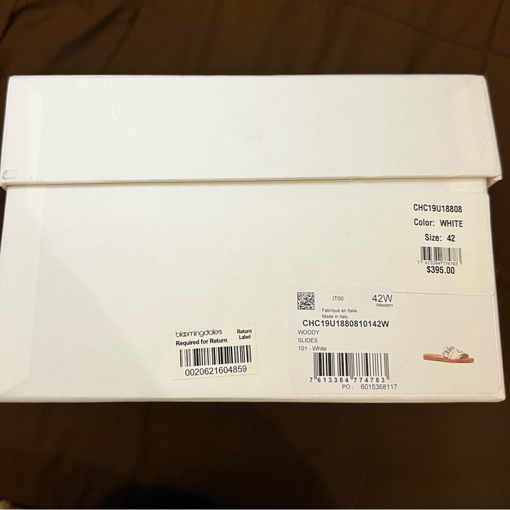 Chloe Woody Slides White size 12 (42) New in box - Picture 6 of 6
